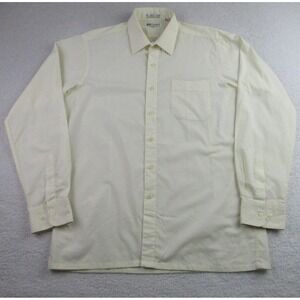 Pierre Balmain Shirt Mens 16 34-35 Beige‎ Long Sleeve Button Up Dress Pocket